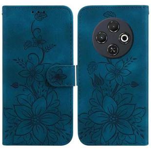 For Tecno Spark 30C Lily Embossed Leather Phone Case(Dark Blue)