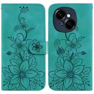 For Tecno Spark Go 1 / Pop 9 Pro Lily Embossed Leather Phone Case(Green)