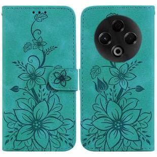 For Tecno Spark 30 4G Lily Embossed Leather Phone Case(Green)