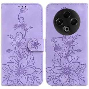 For Tecno Spark 30 4G Lily Embossed Leather Phone Case(Purple)