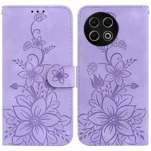 For Tecno Spark 30 Pro Lily Embossed Leather Phone Case(Purple)