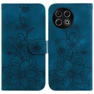 For Tecno Spark 30 Pro Lily Embossed Leather Phone Case(Dark Blue)