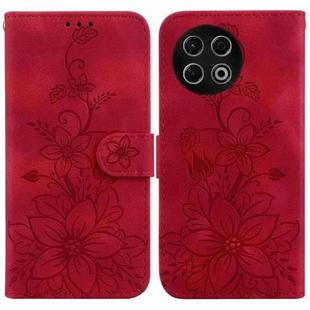 For Tecno Spark 30 Pro Lily Embossed Leather Phone Case(Red)