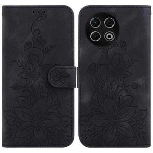 For Tecno Spark 30 Pro Lily Embossed Leather Phone Case(Black)