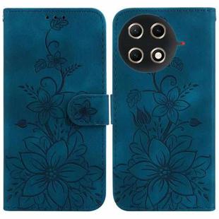 For Tecno Camon 30S / Camon 30S Pro Lily Embossed Leather Phone Case(Dark Blue)