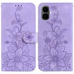 For Tecno Pop 10 / Spark Go 2 4G Lily Embossed Leather Phone Case(Purple)