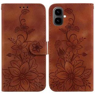For Tecno Pop 10 / Spark Go 2 4G Lily Embossed Leather Phone Case(Brown)