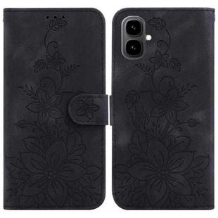 For Tecno Pop 10 / Spark Go 2 4G Lily Embossed Leather Phone Case(Black)