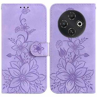 For Tecno Pop 9 5G / Spark 30C 5G Lily Embossed Leather Phone Case(Purple)