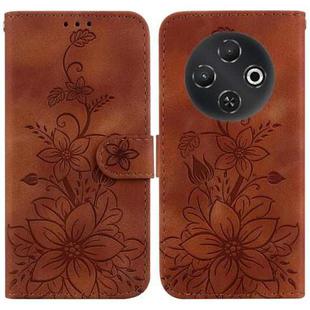 For Tecno Pop 9 5G / Spark 30C 5G Lily Embossed Leather Phone Case(Brown)