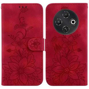 For Tecno Pop 9 5G / Spark 30C 5G Lily Embossed Leather Phone Case(Red)