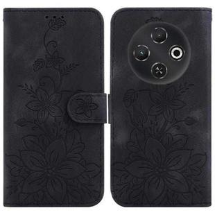 For Tecno Pop 9 5G / Spark 30C 5G Lily Embossed Leather Phone Case(Black)