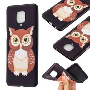 For Xiaomi Redmi Note 9 Pro Max Embossment Patterned TPU Soft Protector Cover Case(Owl)