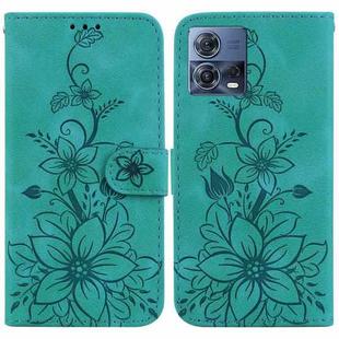 For Motorola Moto S30 Pro/Edge 30 Fusion 5G Lily Embossed Leather Phone Case(Green)