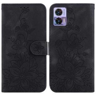 For Motorola Edge 30 Neo / Edge 30 Lite Lily Embossed Leather Phone Case(Black)