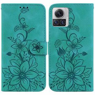 For Motorola Moto X30 Pro/Edge 30 Ultra 5G Lily Embossed Leather Phone Case(Green)