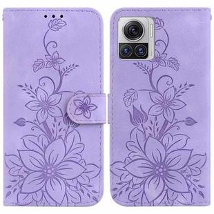 For Motorola Moto X30 Pro/Edge 30 Ultra 5G Lily Embossed Leather Phone Case(Purple)