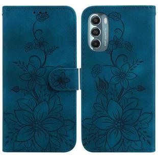 For Motorola Moto G Stylus 5G 2022 Lily Embossed Leather Phone Case(Dark Blue)