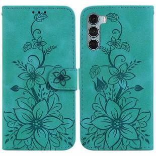 For Motorola Moto G200 5G / Edge S30 Lily Embossed Leather Phone Case(Green)