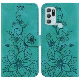 For Motorola Moto G60S Lily Embossed Leather Phone Case(Green)