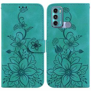 For Motorola Moto G60 / G40 Fusion Lily Embossed Leather Phone Case(Green)