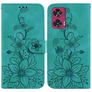 For Motorola Edge 50 Fusion Lily Embossed Leather Phone Case(Green)