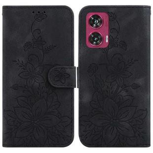 For Motorola Edge 50 Fusion Lily Embossed Leather Phone Case(Black)