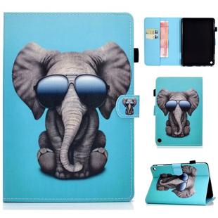 For Amazon Kindle Fire HD 8 (2020) Sewing Thread Horizontal Painted Flat Leather Case with Sleep Function & Pen Cover & Anti Skid Strip & Card Slot & Holder(Glasses Icon)