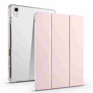 For Huawei MatePad 11.5 2023 3-folding Transparent TPU Smart Leather Tablet Case(Ice Pink)