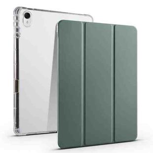 For Huawei MatePad 11.5 2023 3-folding Transparent TPU Smart Leather Tablet Case(Dark Night Green)