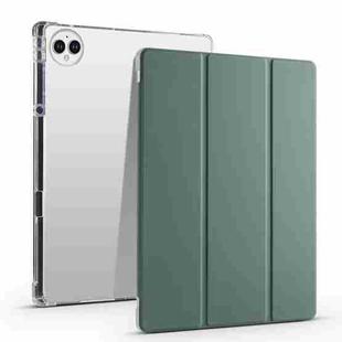 For Huawei MatePad Pro 13.2 2023 3-folding Transparent TPU Smart Leather Tablet Case(Dark Night Green)