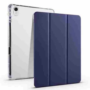 For Huawei MatePad 11.5S 3-folding Transparent TPU Smart Leather Tablet Case(Dark Blue)