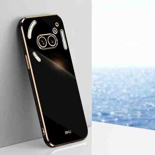 For Nothing Phone 2A XINLI Straight 6D Plating Gold Edge TPU Phone Case(Black)