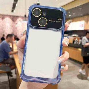 For iPhone 14 Plus Four-corner Shockproof TPU Phone Case with Lens Film(Blue)
