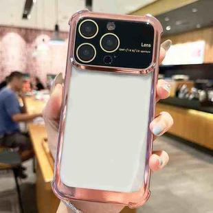 For iPhone 14 Pro Four-corner Shockproof TPU Phone Case with Lens Film(Rose Gold)