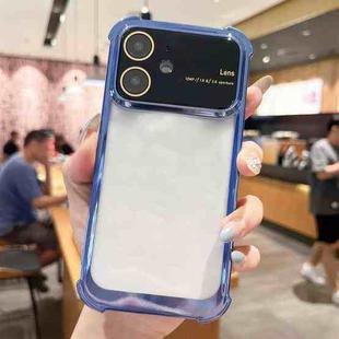For iPhone 12 Four-corner Shockproof TPU Phone Case with Lens Film(Blue)