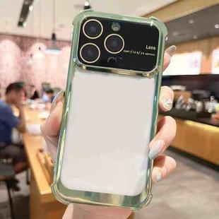 For iPhone 12 Pro Max Four-corner Shockproof TPU Phone Case with Lens Film(Green)