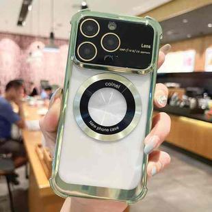 For iPhone 14 Pro MagSafe Shockproof TPU Phone Case with Lens Film(Green)