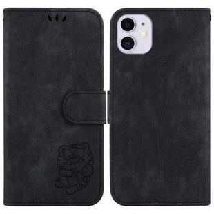 For iPhone 11 Little Tiger Embossed Leather Phone Case(Black)