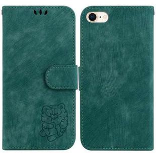 For iPhone 7 / 8 / SE 2022 / 2020 Little Tiger Embossed Leather Phone Case(Green)
