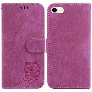 For iPhone 7 / 8 / SE 2022 / 2020 Little Tiger Embossed Leather Phone Case(Rose Red)