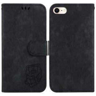 For iPhone 7 / 8 / SE 2022 / 2020 Little Tiger Embossed Leather Phone Case(Black)