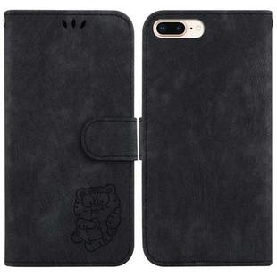 For iPhone 7 Plus / 8 Plus Little Tiger Embossed Leather Phone Case(Black)