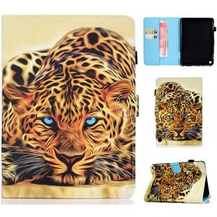 For Amazon Kindle Fire HD 8 (2020) Sewing Thread Horizontal Painted Flat Leather Case with Sleep Function & Pen Cover & Anti Skid Strip & Card Slot & Holder(Lion)