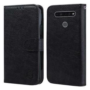 For LG K41S / K51S Skin Feeling Oil Leather Texture PU + TPU Phone Case(Black)
