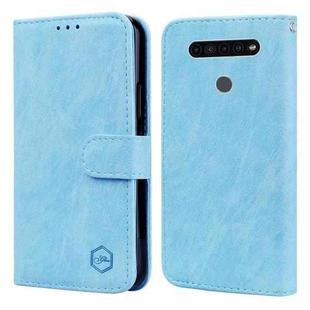 For LG K41S / K51S Skin Feeling Oil Leather Texture PU + TPU Phone Case(Dark Blue)