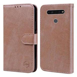 For LG K41S / K51S Skin Feeling Oil Leather Texture PU + TPU Phone Case(Champagne)