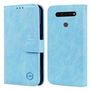 For LG K41S / K51S Skin Feeling Oil Leather Texture PU + TPU Phone Case(Light Blue)