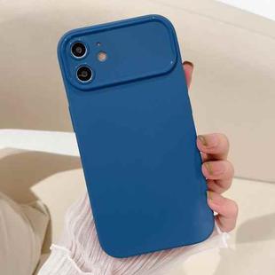 For iPhone 12 Large Window Frosted TPU Phone Case(Blue)