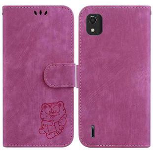 For Nokia C2 2nd Edition Little Tiger Embossed Leather Phone Case(Rose Red)